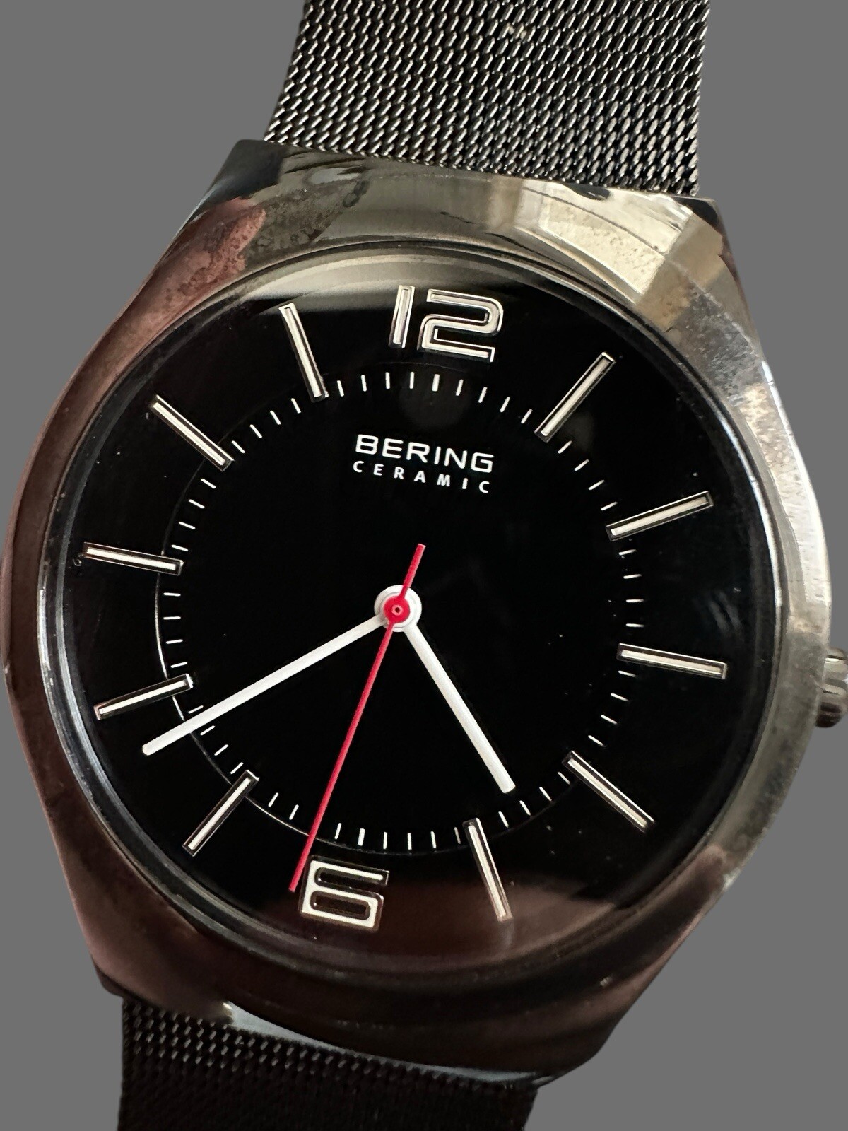 Bering Black Slim Ceramic Wristwatch – 32039-448 Stainless Steel Strap NWOB