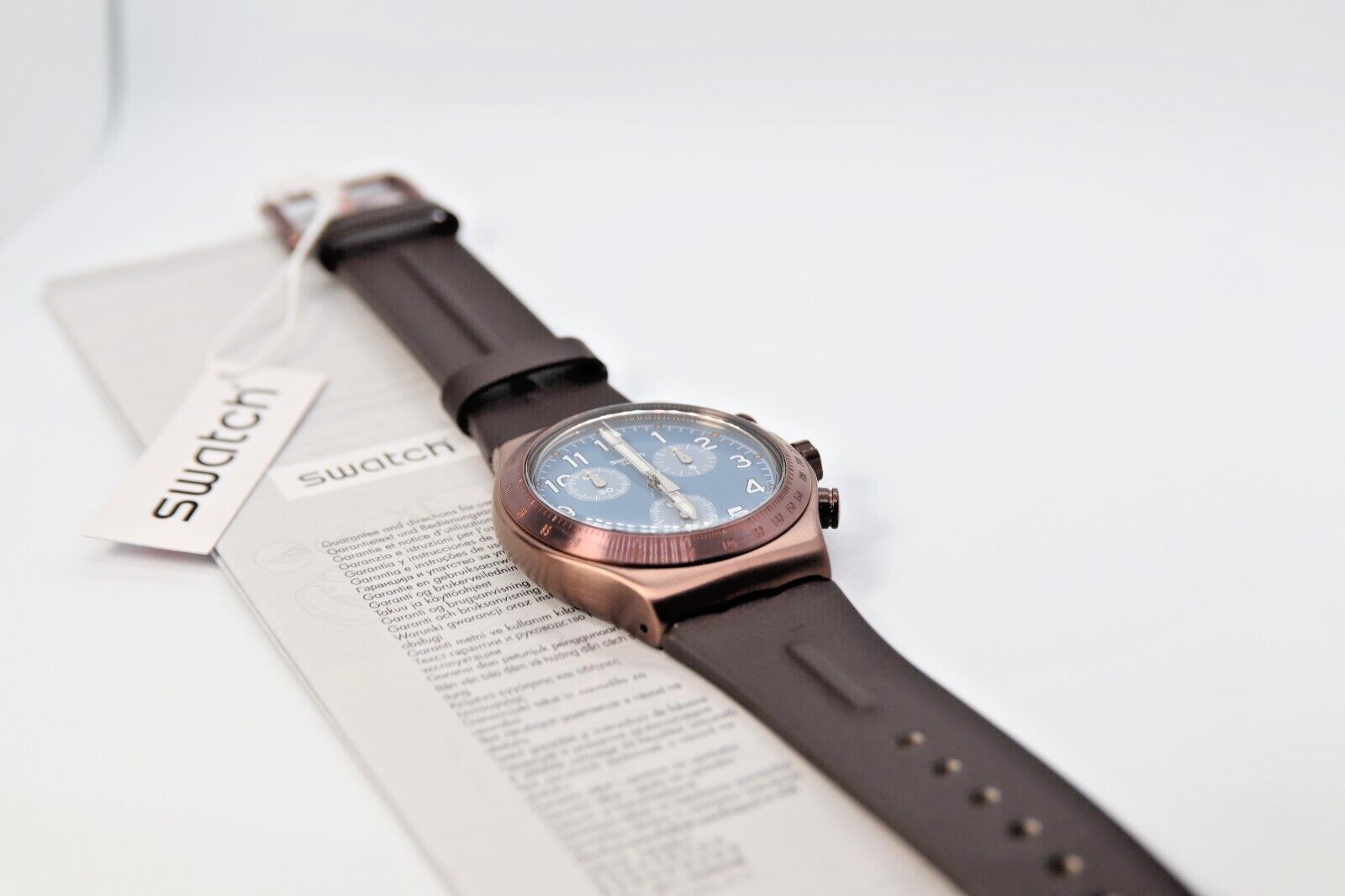 Swatch & Irony Chrono YVC100 Back To Copper 43mm Blue Gray Dial Glow