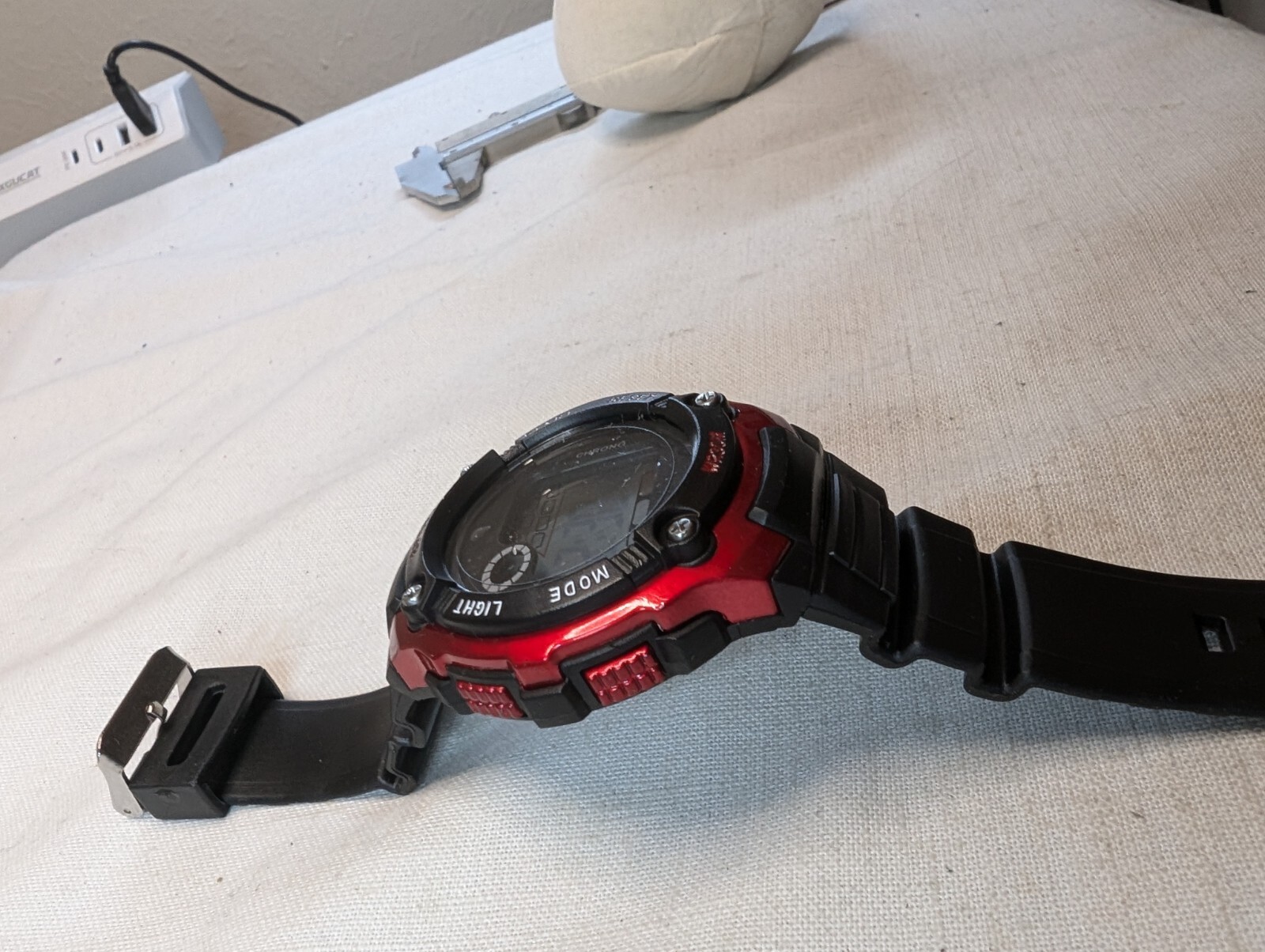 Sporty S-Sport Red & Black Chronograph Men’s Watch TPU Band