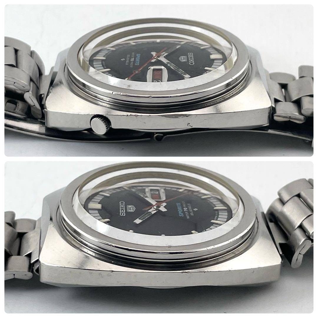 Seiko 5 Sports 6106-8120 Automatic Vintage Mens Watch Silver Day-Date 39mm Japan