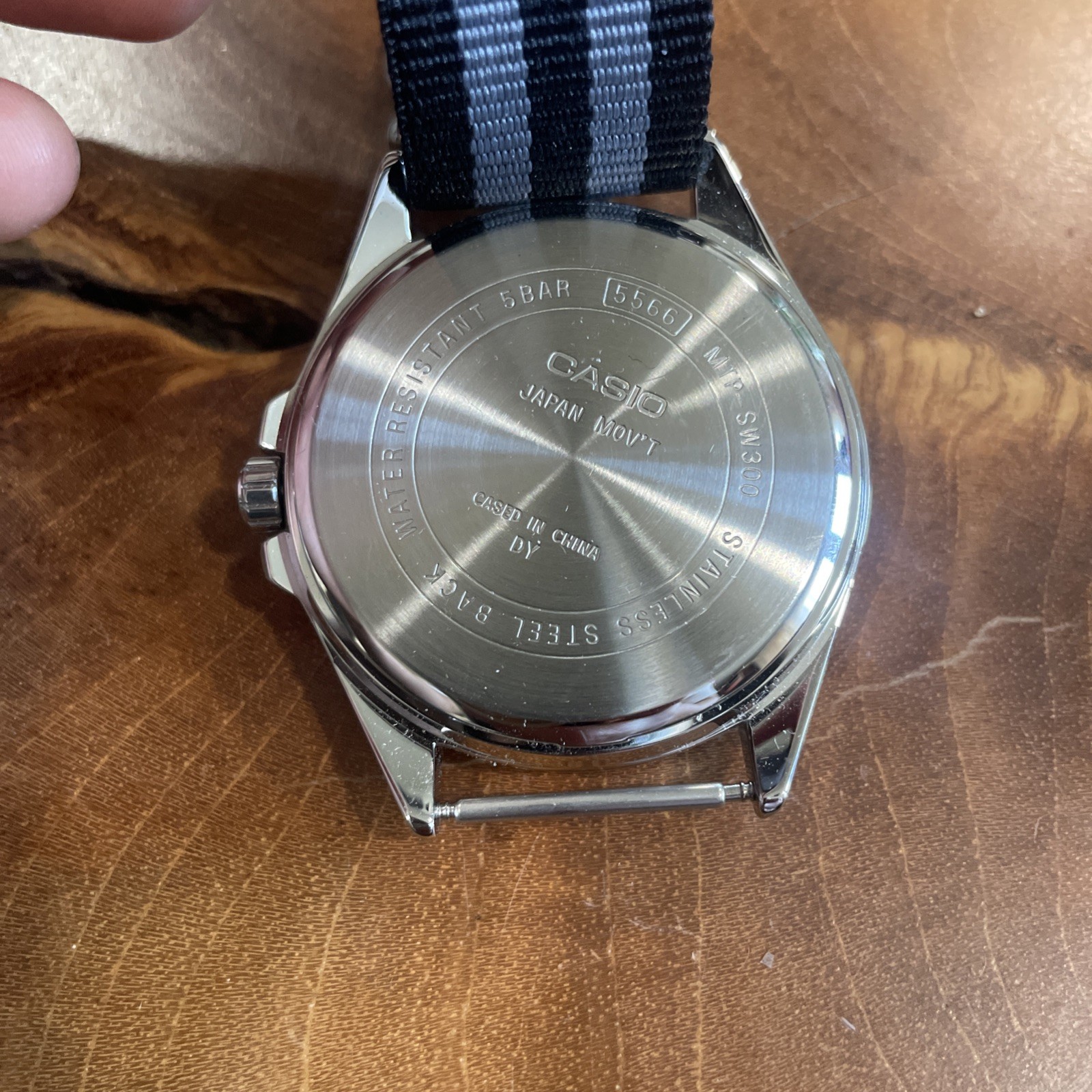 Casio Watch Silver Dial Quartz 44mm MTP-SW300 NATO Strap