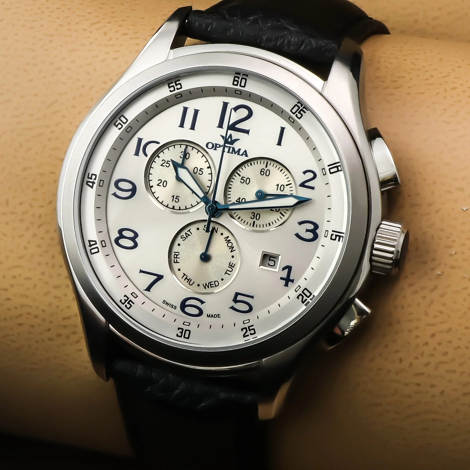 Optima – Swiss Chronograph – OSC376-SL-1 Swiss Ronda Quartz 44.15mm OSC376 50 m