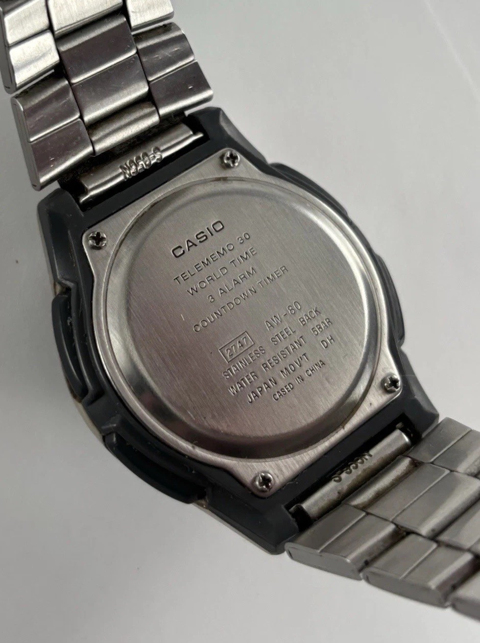 Casio Illuminator 40mm Silver Tone Digital/Analog Watch w/Bracelet & New Battery
