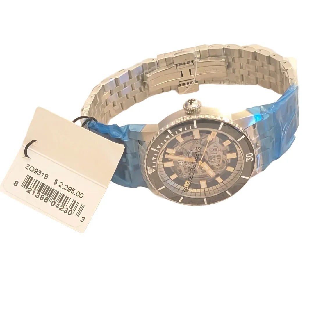 Zodiac Super Sea Wolf Automatic Watch ZO9319 Silver Black 40mm NIB $2995