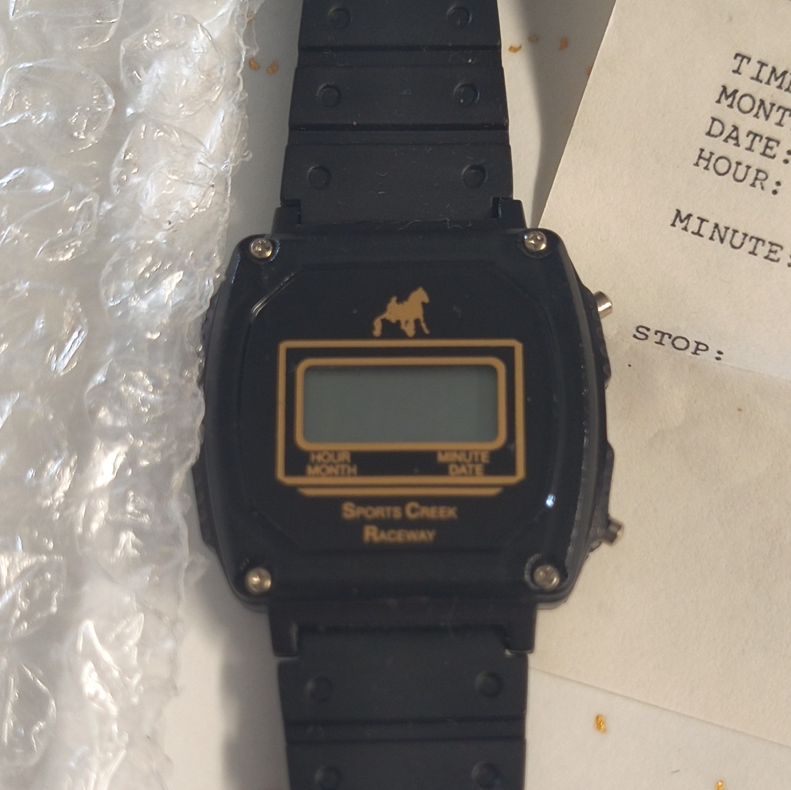 Sports Creek Raceway Digital Quartz Watch Alarm Stopwatch Date Black Rubber