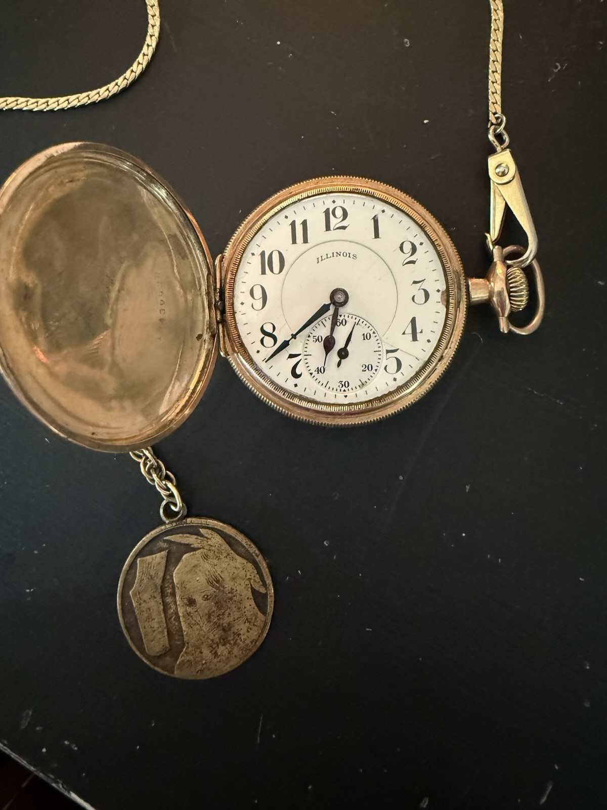 Illinois Pocket Watch 1918 A. Lincoln Model 8 21j Size 16s 3/4 Plate Dueber RUNS
