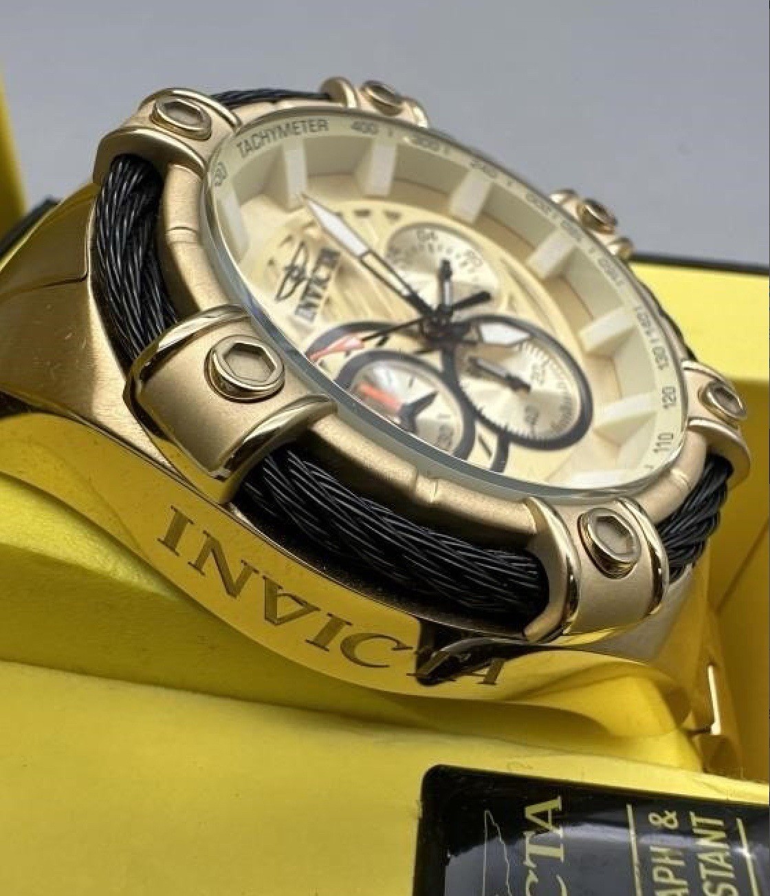 Invicta Bolt 25515 – Trinite Night Glow Chronograph Gold Dial Men’s Watch NEW #2