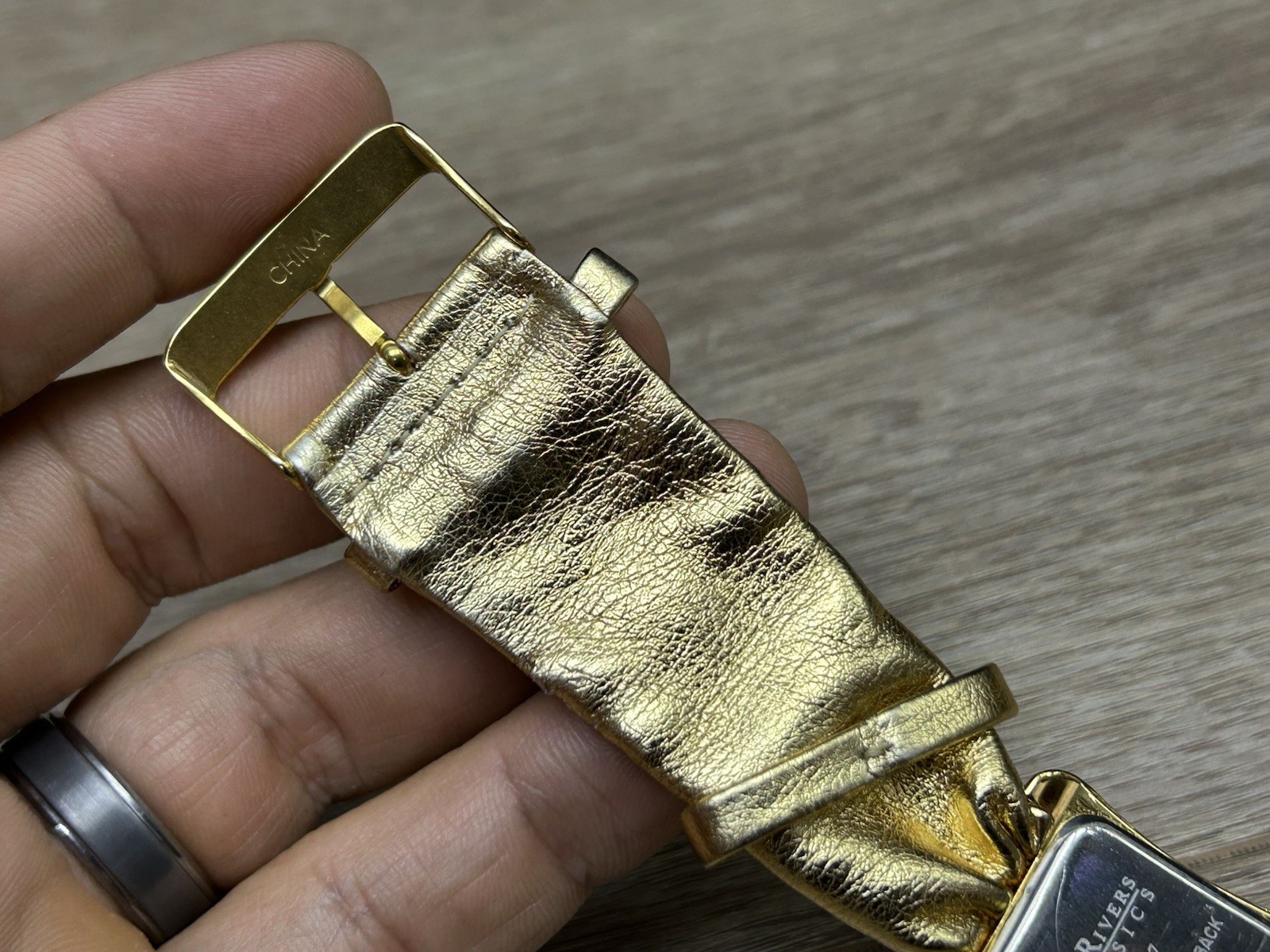 Vintage Joan Rivers Classics Collection Metallic Gold Band Pave Crystal Watch