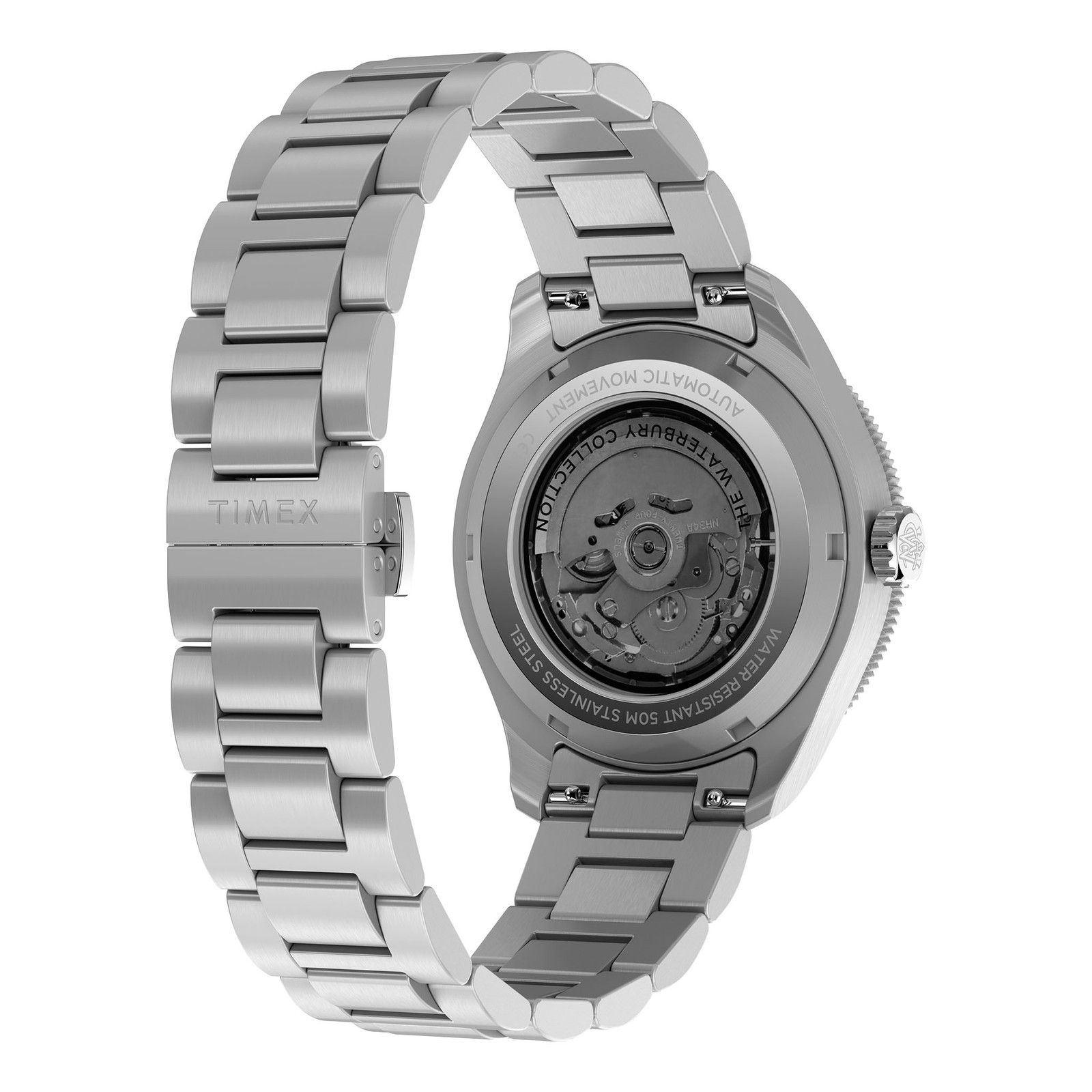 Timex Waterbury Heritage Automatic GMT 42mm Stainless Steel Watch TW2Y60600