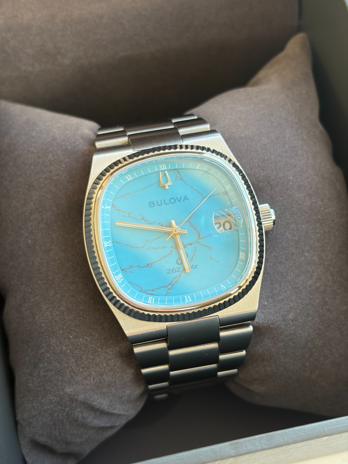 Bulova x Complecto Super Seville Turquoise Stone Dial Precisionist 37.5mm 96B455