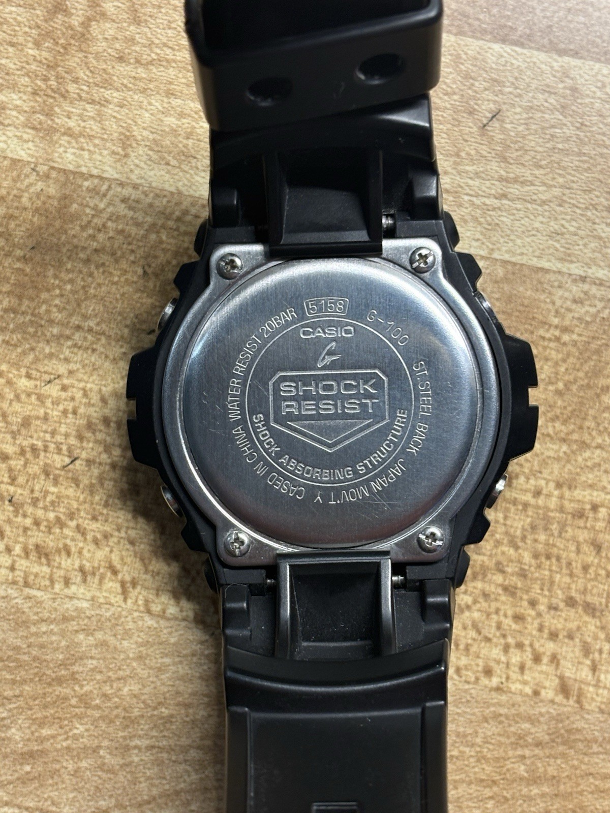 Casio G-SHOCK G-100 Quartz Analog-Digital Shock Resist 200m Black Resin Watch