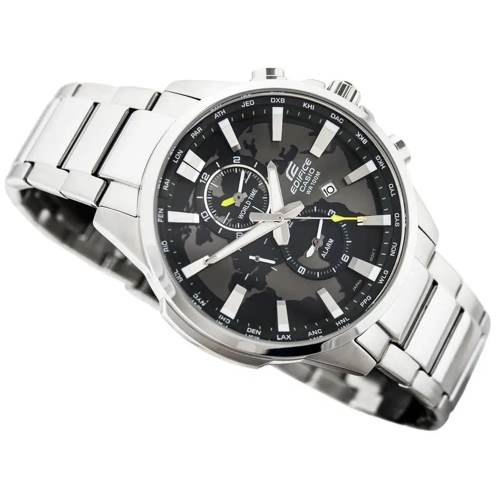Casio Edifice EFR-303D-1AV World Time Alarm Stainless Steel Men’s Watch 100M