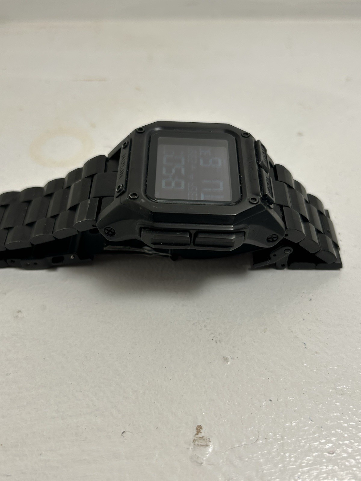 Nixon Regulus SS Digital Quartz Watch Black SS Bracelet 100m Alarm