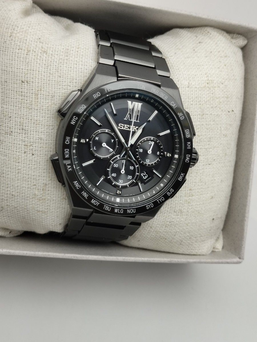 [B1P] Seiko Brightz 8B92 World Time Radio Solar Titanium Chrono [t9n]