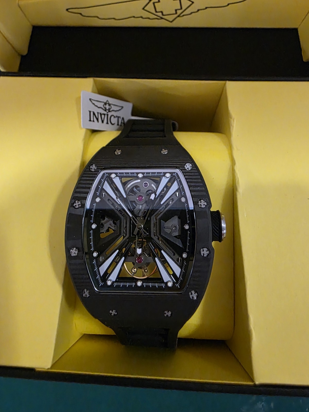 Invicta S1 Rally Vortex 49029 Automatic Skeleton Carbon Fiber Men’s Watch