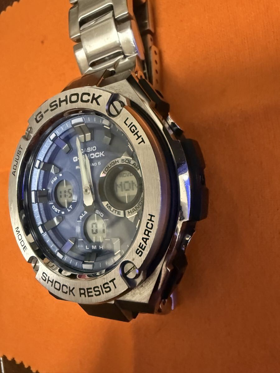Excellent condition used CASIO G SHOCK G STEEL GST W110D radio solar metal band
