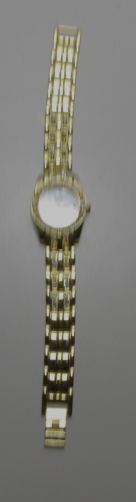 EJ Women’s Quartz Watch Rhinestone Gold Tone Bracelet MOP Face Untested AS IS