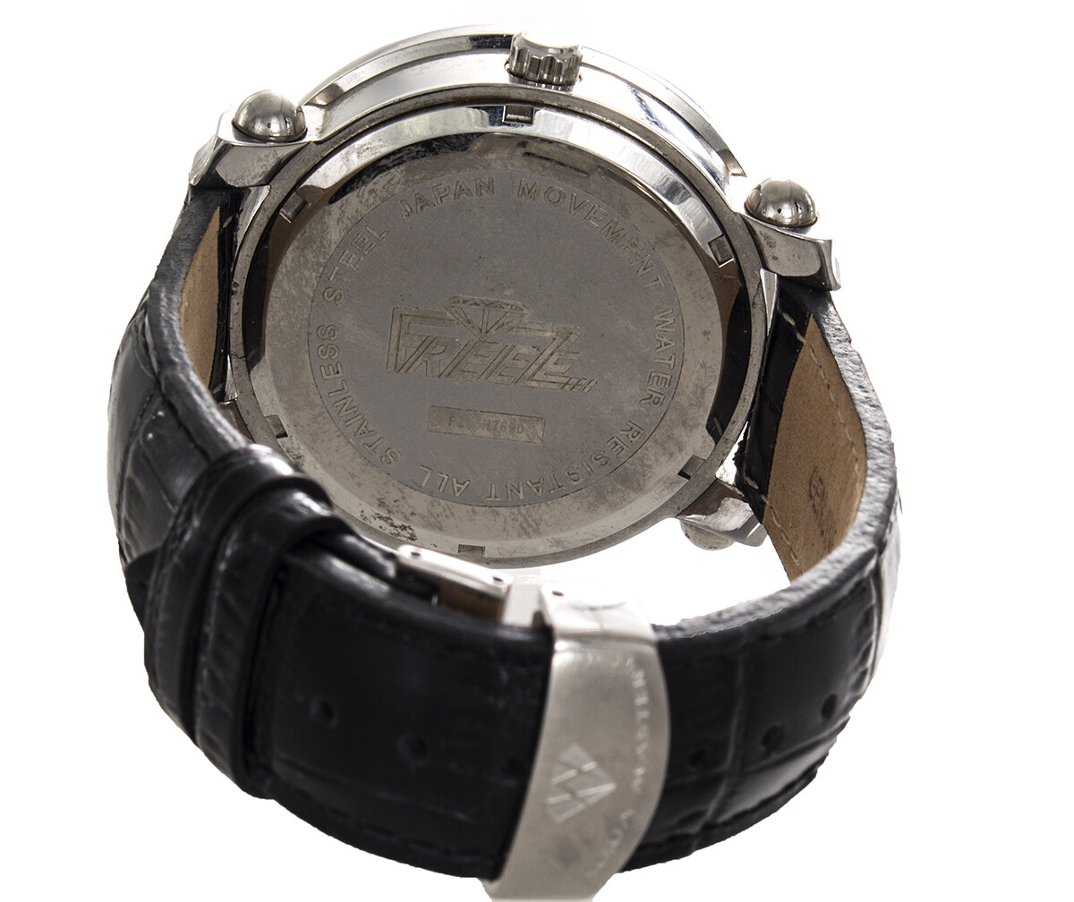 Freeze Black Dial Alligator Leather Men’s Watch FZ08H7690