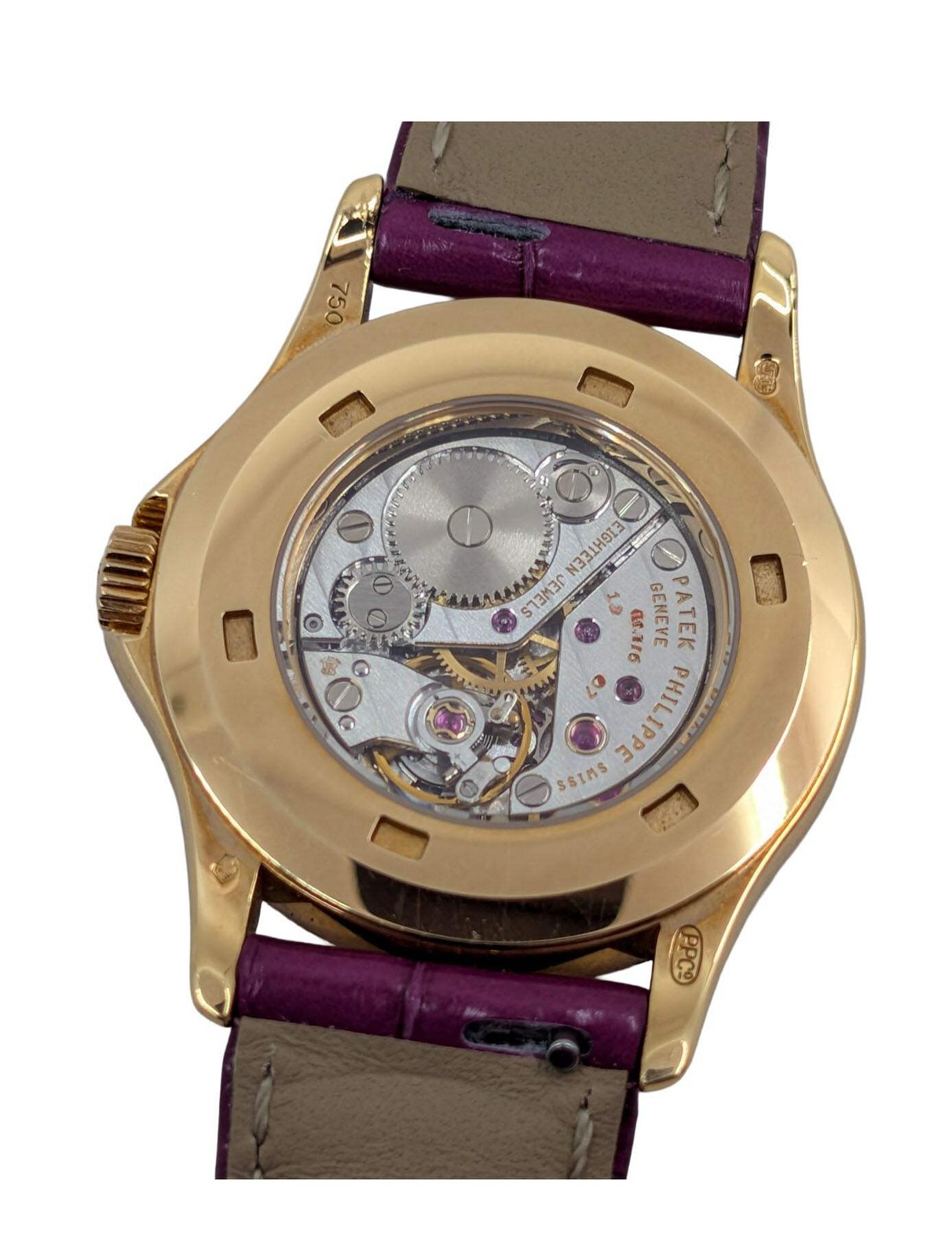 Patek Philippe Calatrava Yellow Gold Mini 4905J 18K 28mm Watch 2 Straps