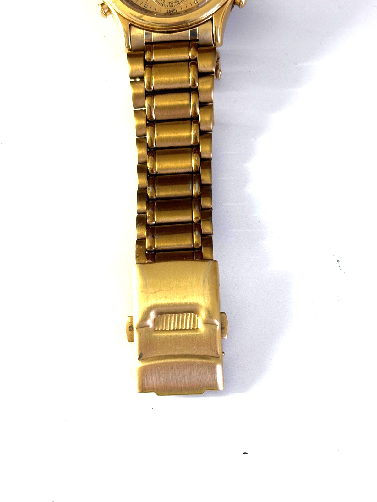 VINTAGE SEIKO WORLD TIMER 5T52-6A29 DUAL TIME ALARM GOLD TONE QUARTZ MENS WATCH