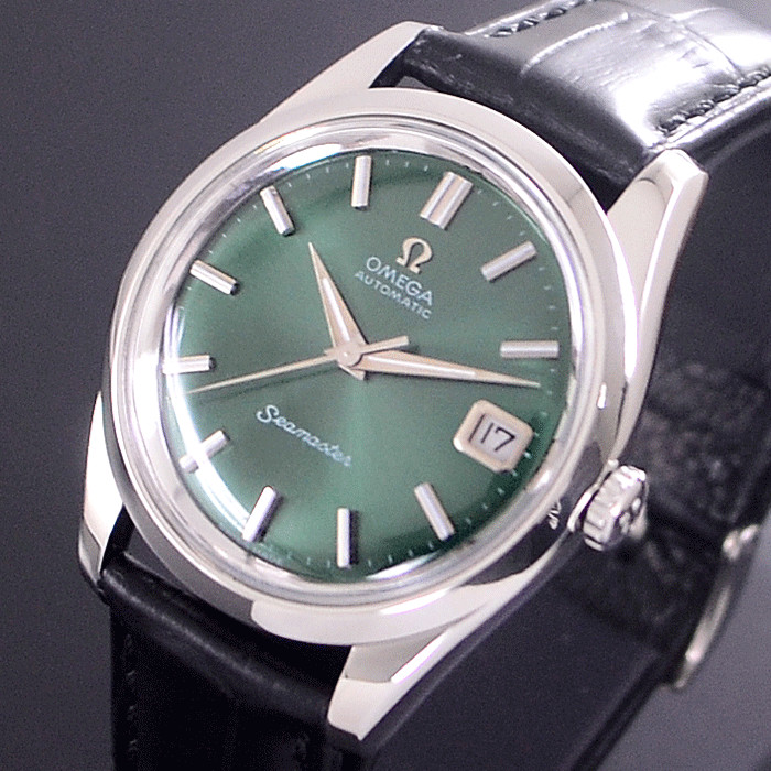 VINTAGE OMEGA SEAMASTER AUTOMATIC EMERALD DIAL DATE DRESS MEN’S WATCH