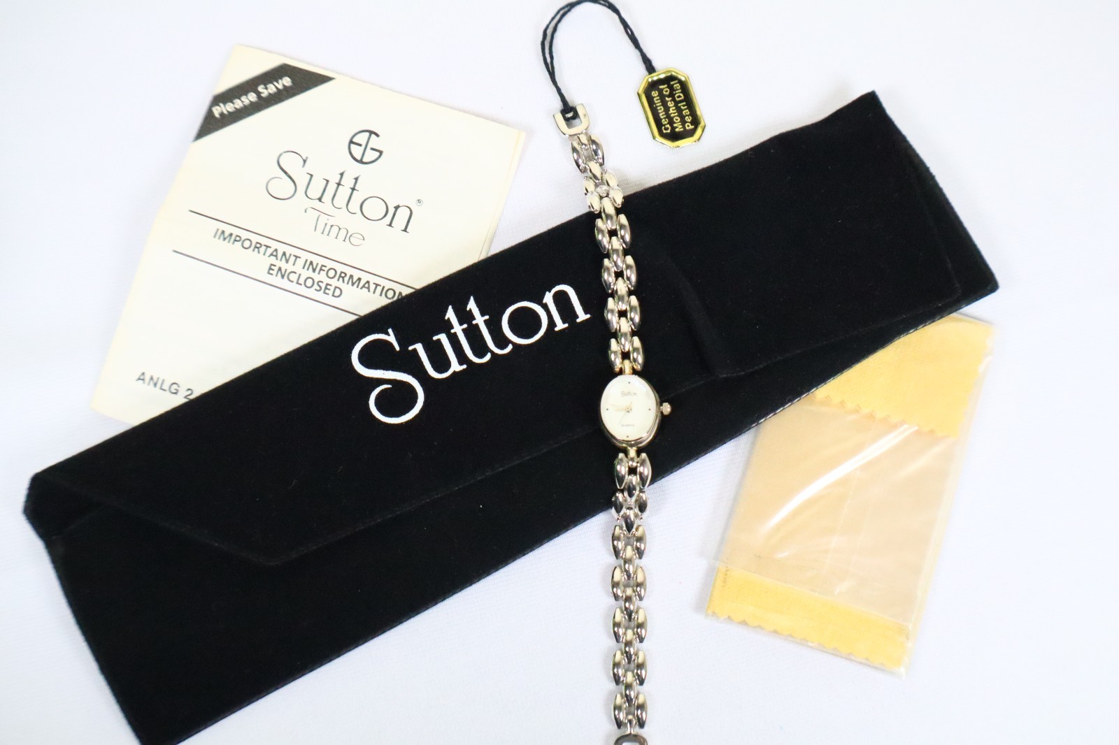 Sutton Quartz Watch Mother of Pearl Face NIB Needs New Battery ONE YEAR WARRANTY