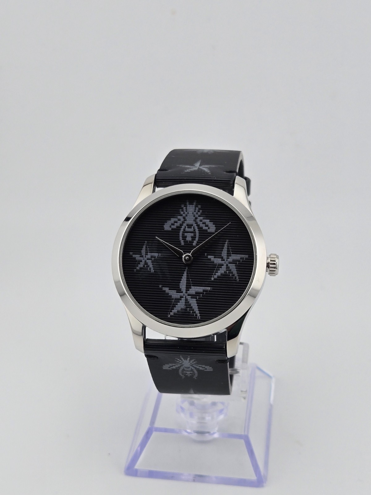 Gucci G-Timeless YA1264105 Women’s Bee and Star Black Dial Watch ⌚