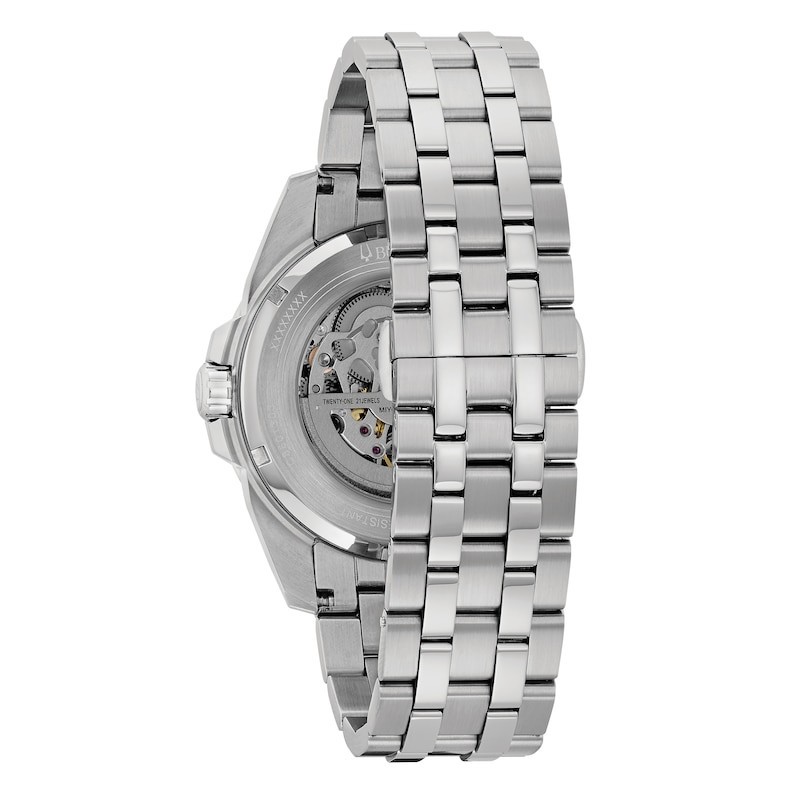 NEW BULOVA MEN’S SUTTON AUTOMATIC SKELETON BLUE ACCENT DIAL WATCH 96A187