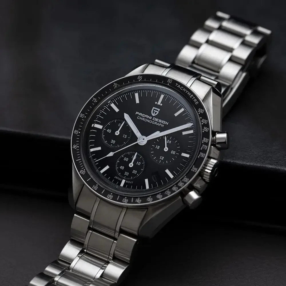 Men’s Chronograph Watch Quartz Auto Date Sapphire Crystal Luxury Sport
