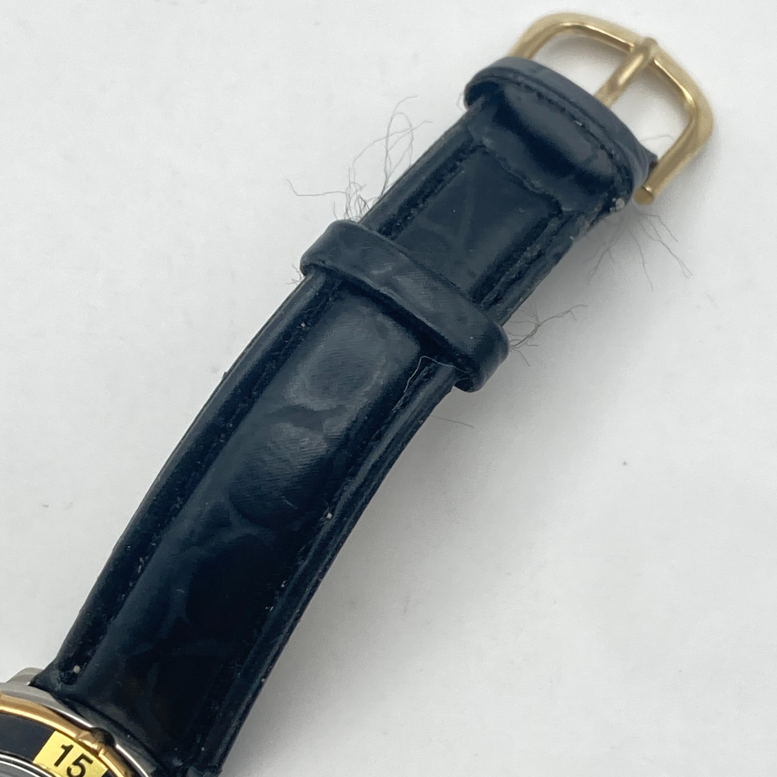 Vtg Armitron Womens Watch Gold Silver Tone Rotating Bezel New Battery SMALL 7.5″