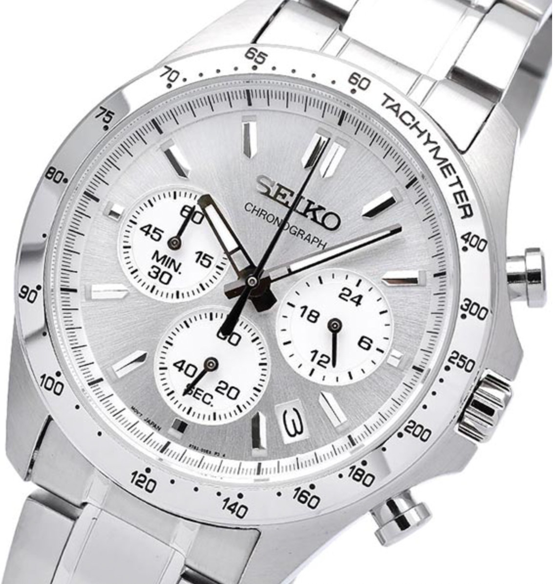 SEIKO Spirit SBTR009 Silver Chronograph Quartz Stainless Men’s Watch New in Box