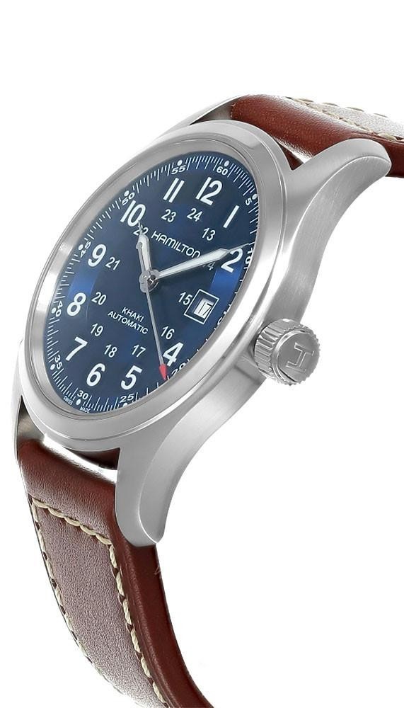 Hamilton Khaki Field Automatic 42mm Blue Dial Leather Men’s Watch H70605540