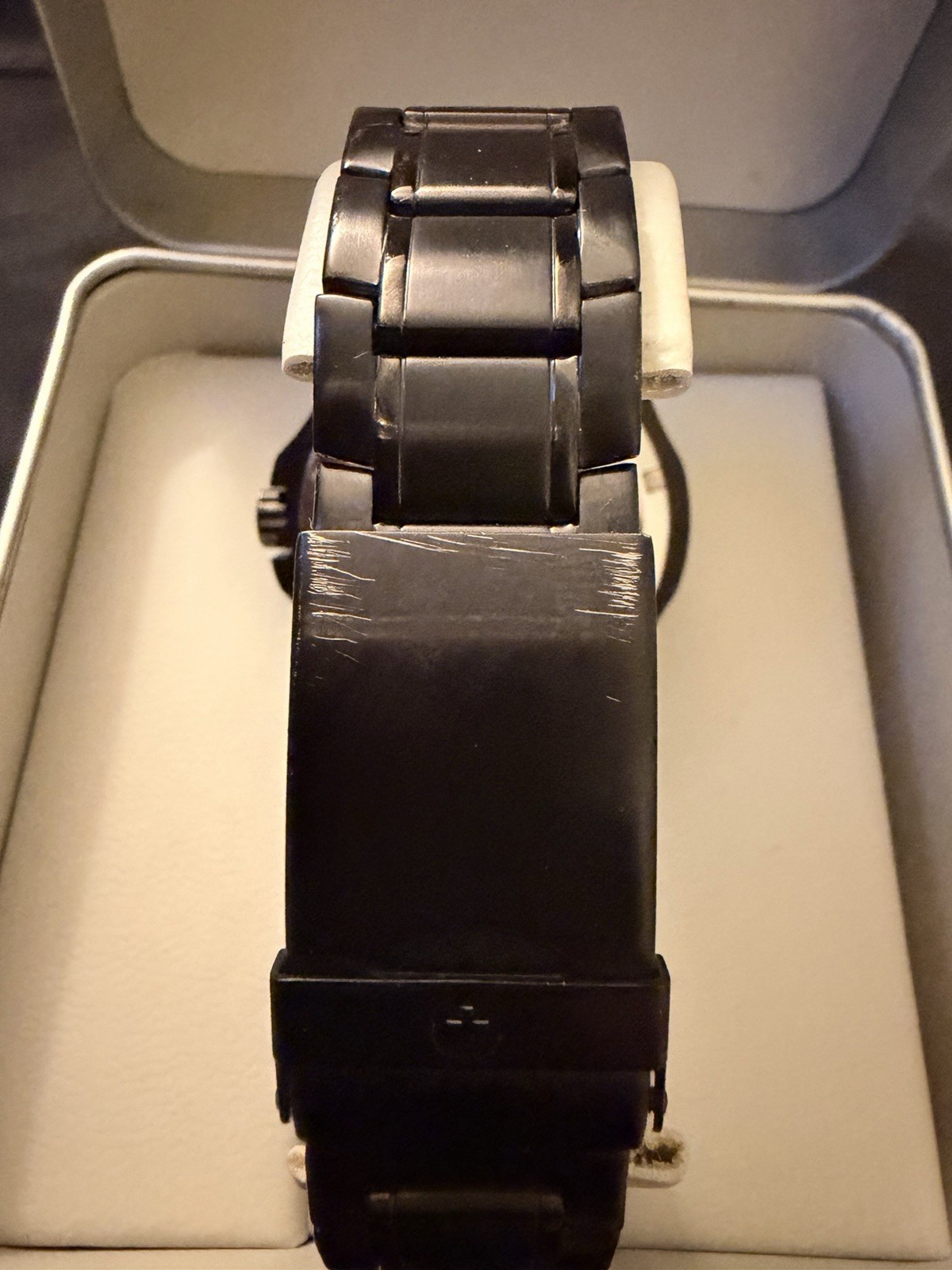 Wenger Swiss Military Quartz Date Black Dial Black Stainless Steel Bracelet