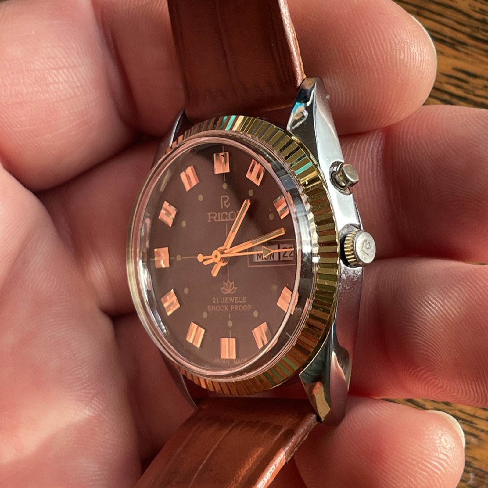 Ricoh Automatic Watch 21 Jewels Vintage Day-Date Japan