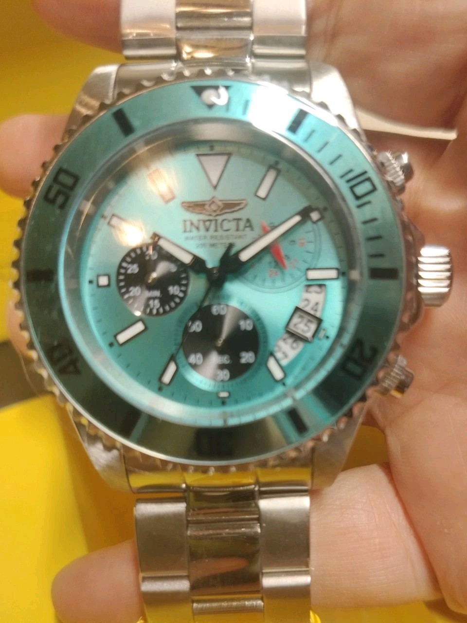 Invicta Pro Diver Mens Watch 44mm Turquoise Steel 51123 MSRP $249 WR 200M