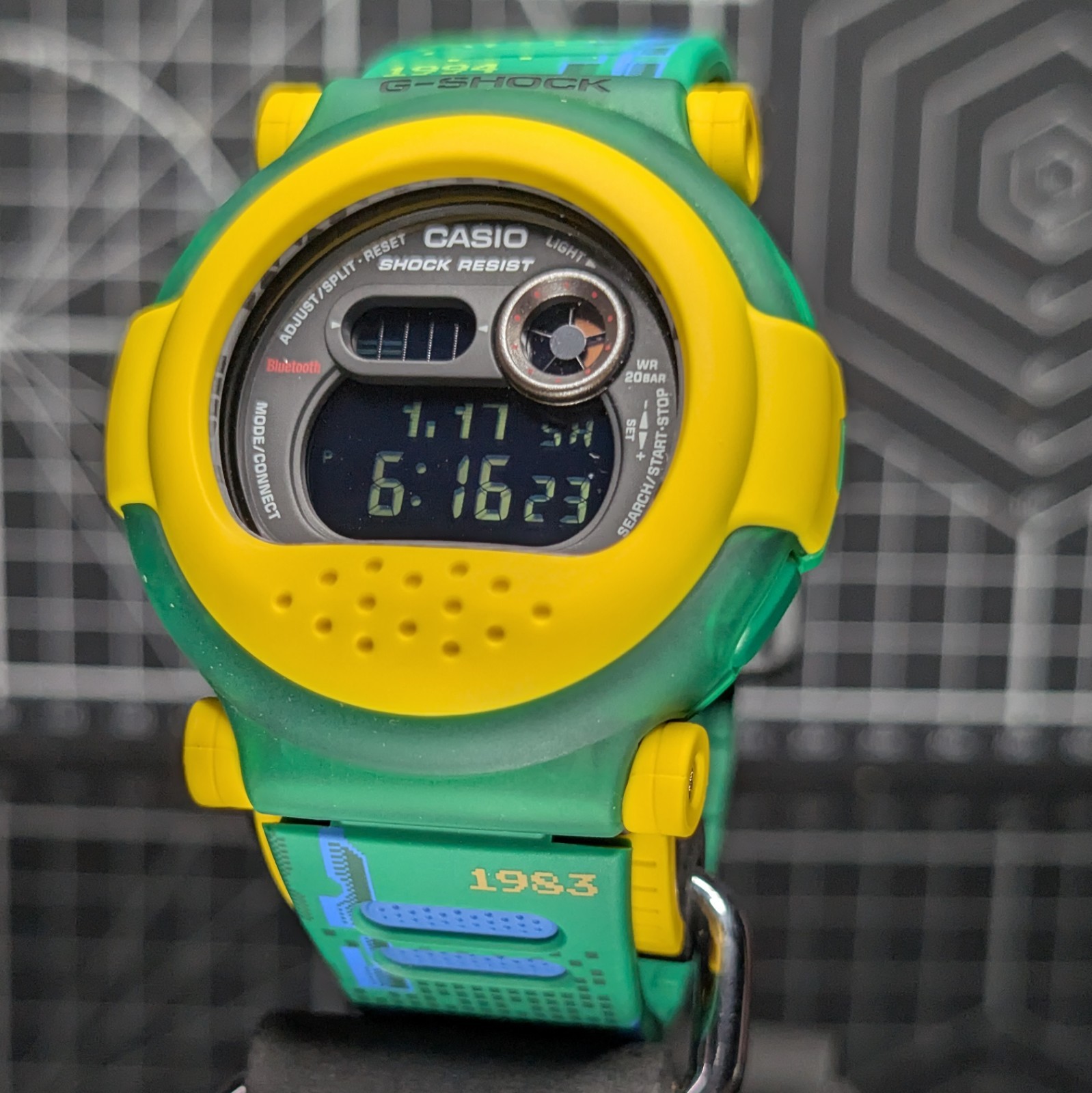 Casio G-Shock G-B001 Bluetooth Jason w/ Detachable Bezel Yellow Green G-B001RG-3