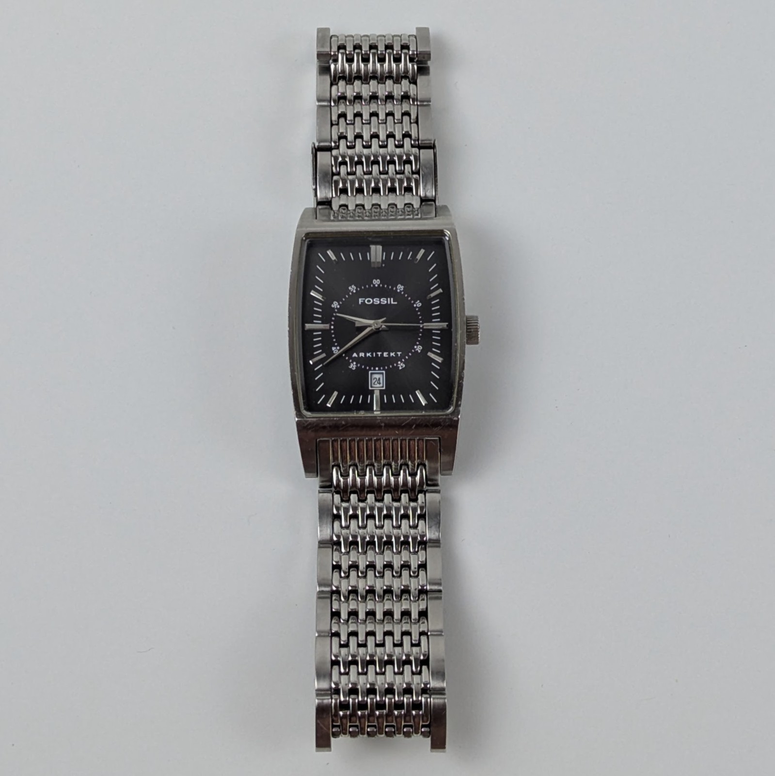 Fossil Arkitekt FS-3014 Men’s Stainless Steel Quartz Watch Black Dial Date