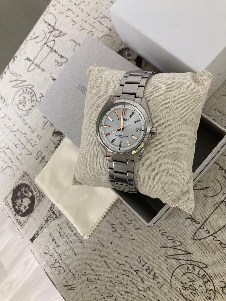 Seiko Brightz SAGZ085 Solar Radio Controlled Blue Dial Titanium Watch Japan