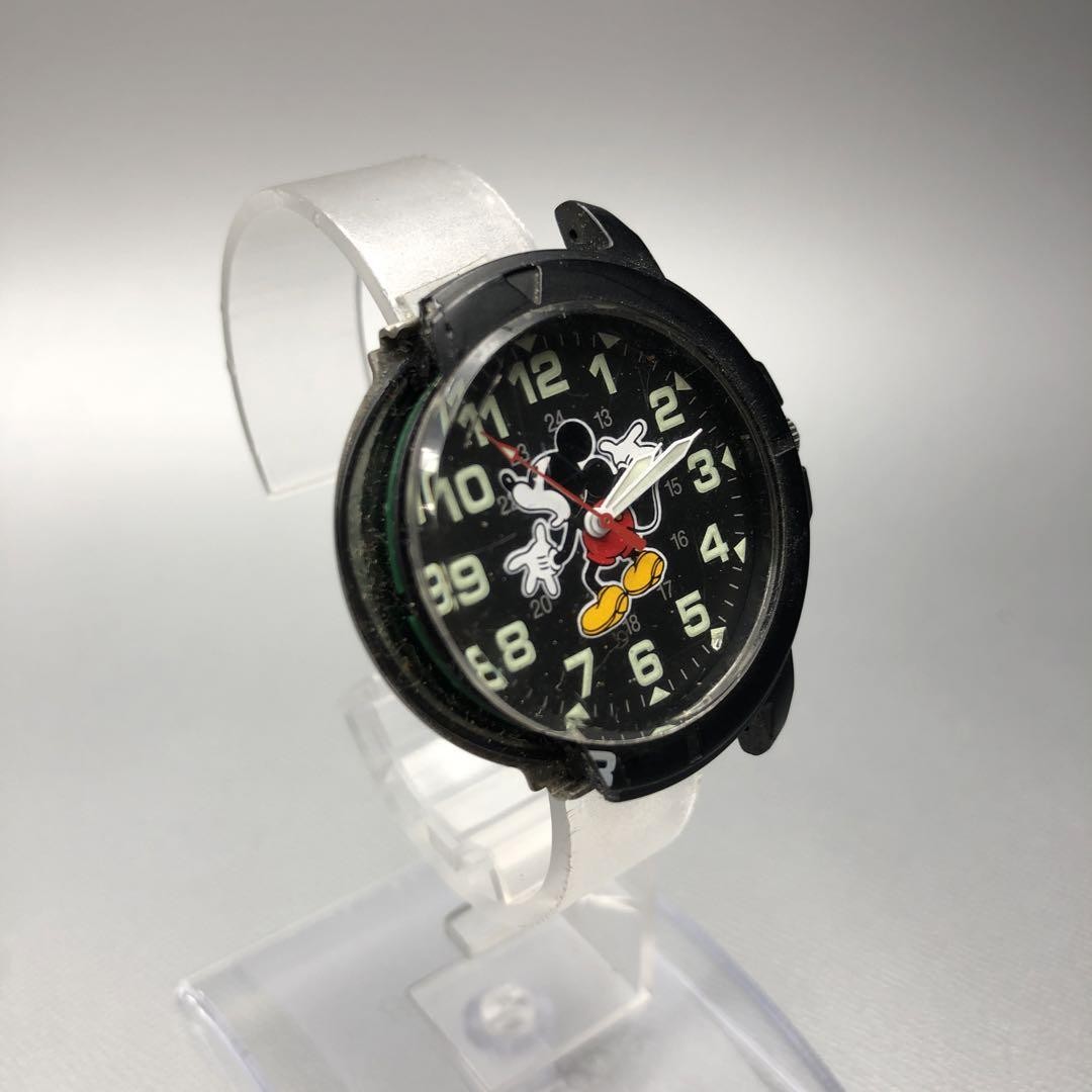 Disney Mickey Black Casual Men’s Analog Wristwatch Face Size 37.8mm Used