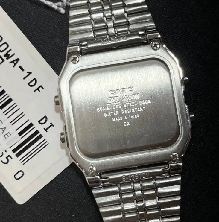Casio A500WA-1 Vintage Digital World Time LED Stainless Steel Watch New
