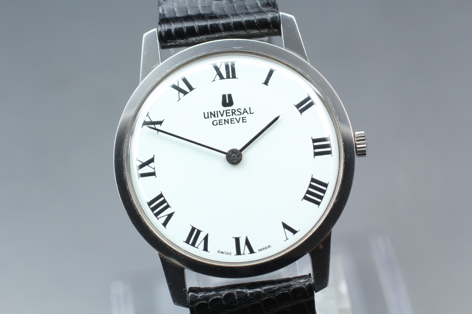 VINTAGE 1970s Universal Geneve 842101 White Dial Roman Manual Men’s Watch JAPAN