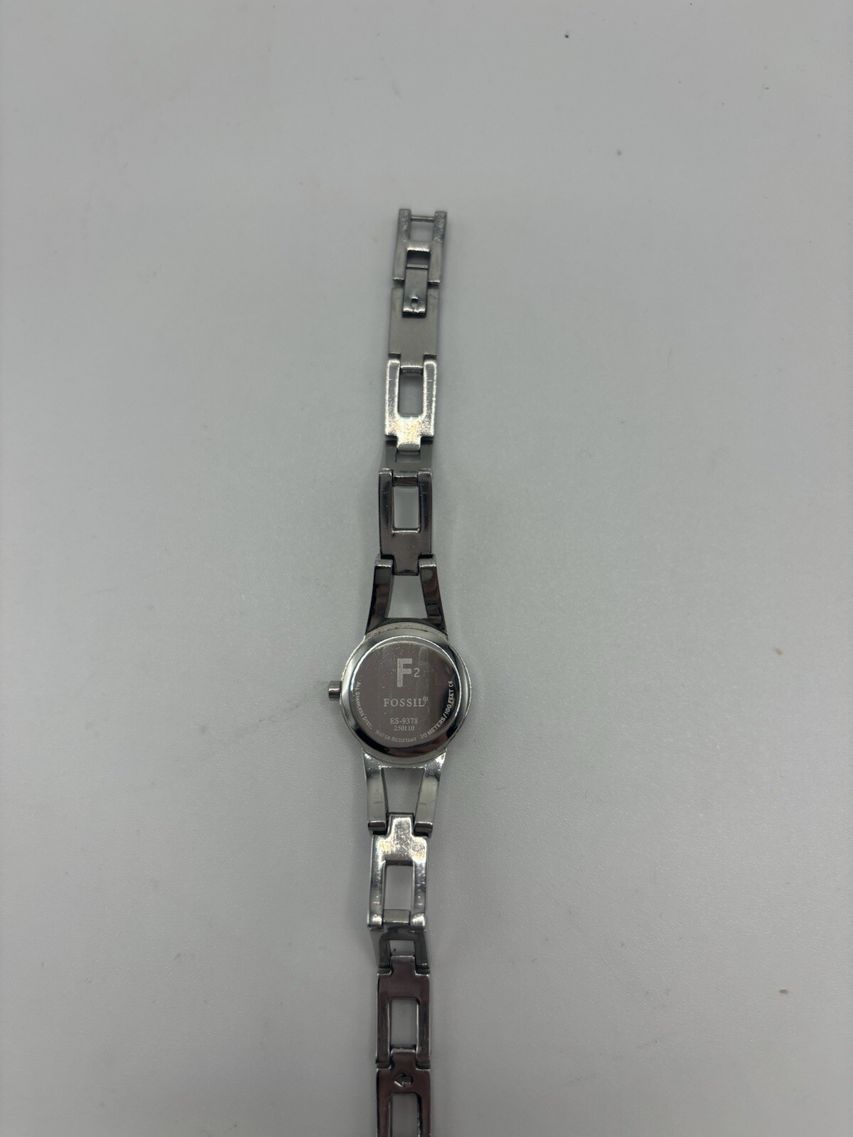 Fossil F2 ES-9378 Quartz Watch Silver Dial Silver Bracelet Silvertone Working