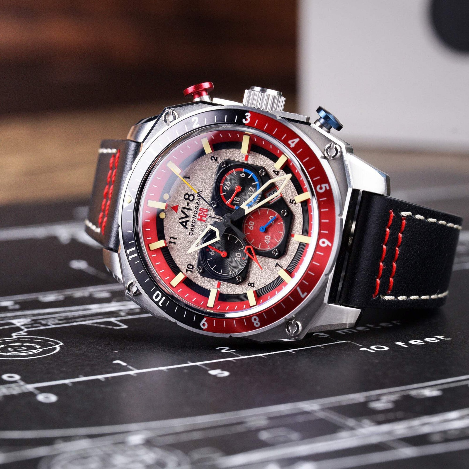 AVI-8 Hawker Hunter Atlas Stainless Steel 43mm Japanese Quartz Wristwatch