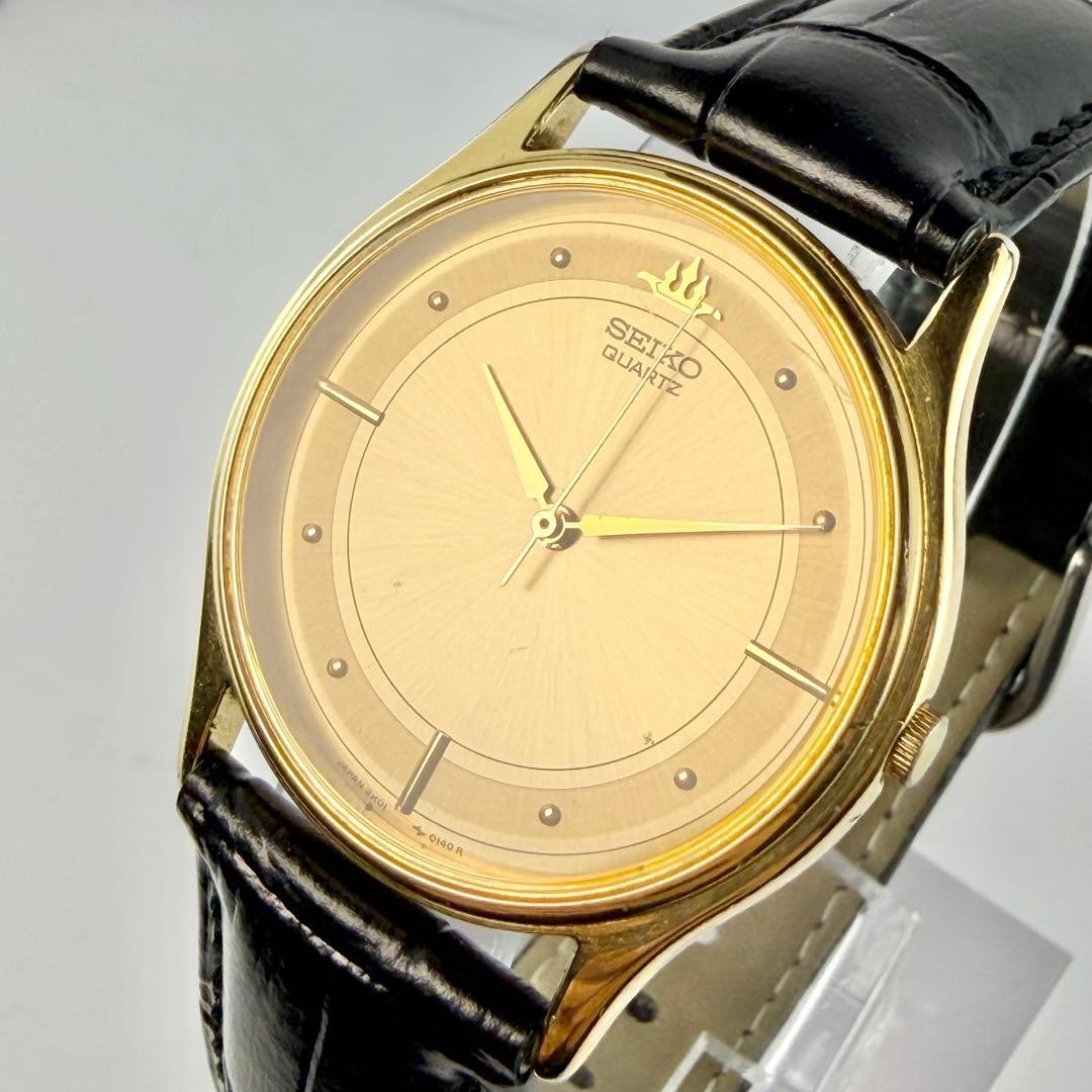 Seiko 2K01-0010 Gold Trident Quartz Men’s Watch 31.8mm Vintage Condition