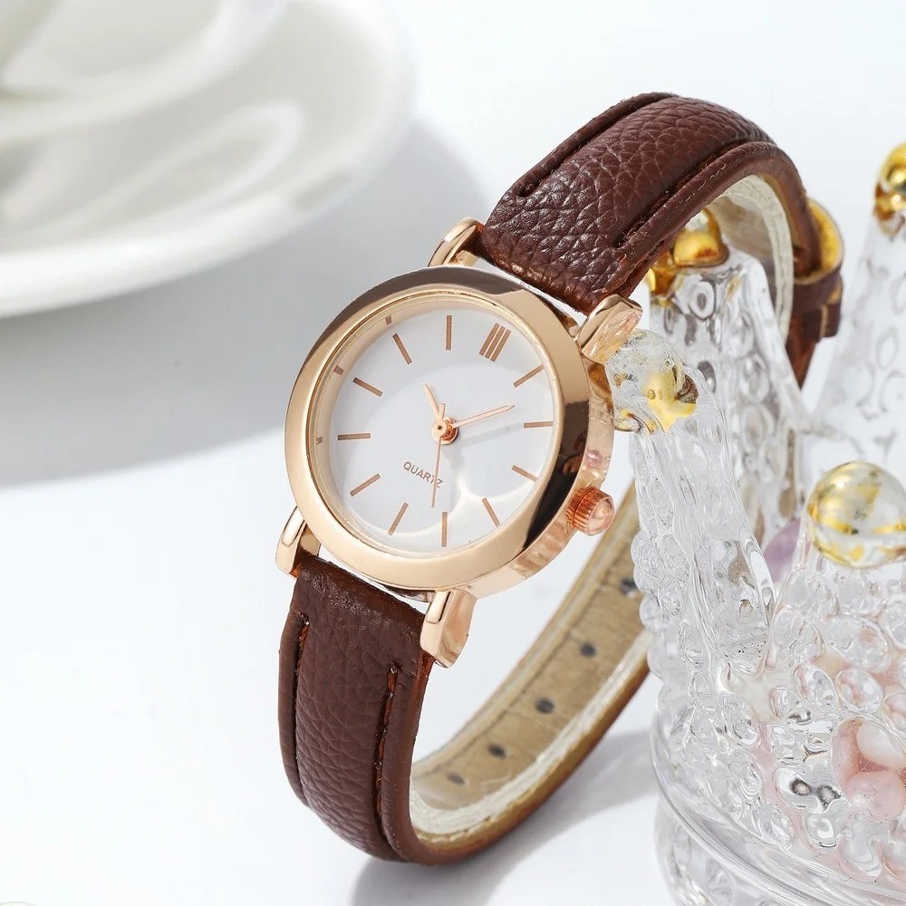 Women Small Quartz Watch Arabic Dial Leather Strap Fashion Wristwatch USA