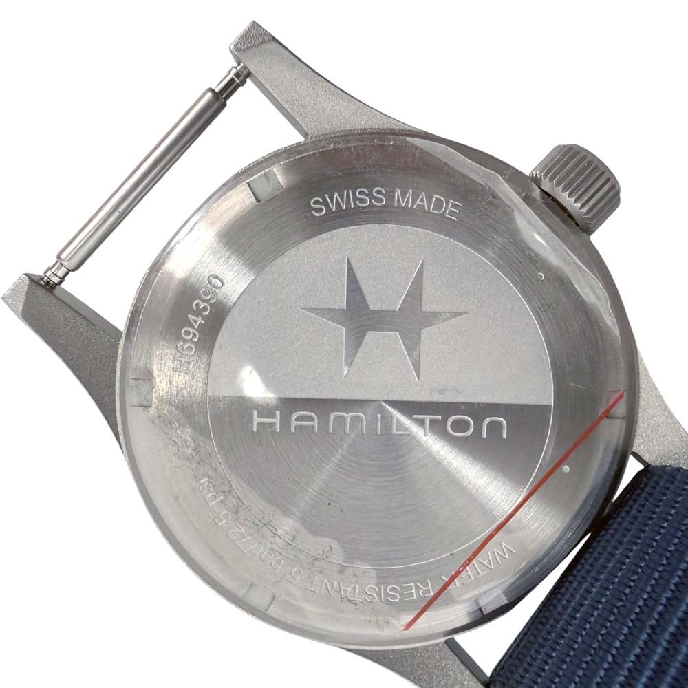 HAMILTON Khaki Field Mechanical H694390 Blue Case Size 38mm Used Watch #61523