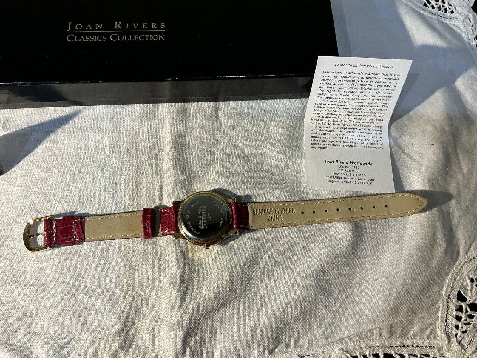 Vtg Joan Rivers Classics Leather Watch Bees Charms Japan Movement RARE *NEW BATT