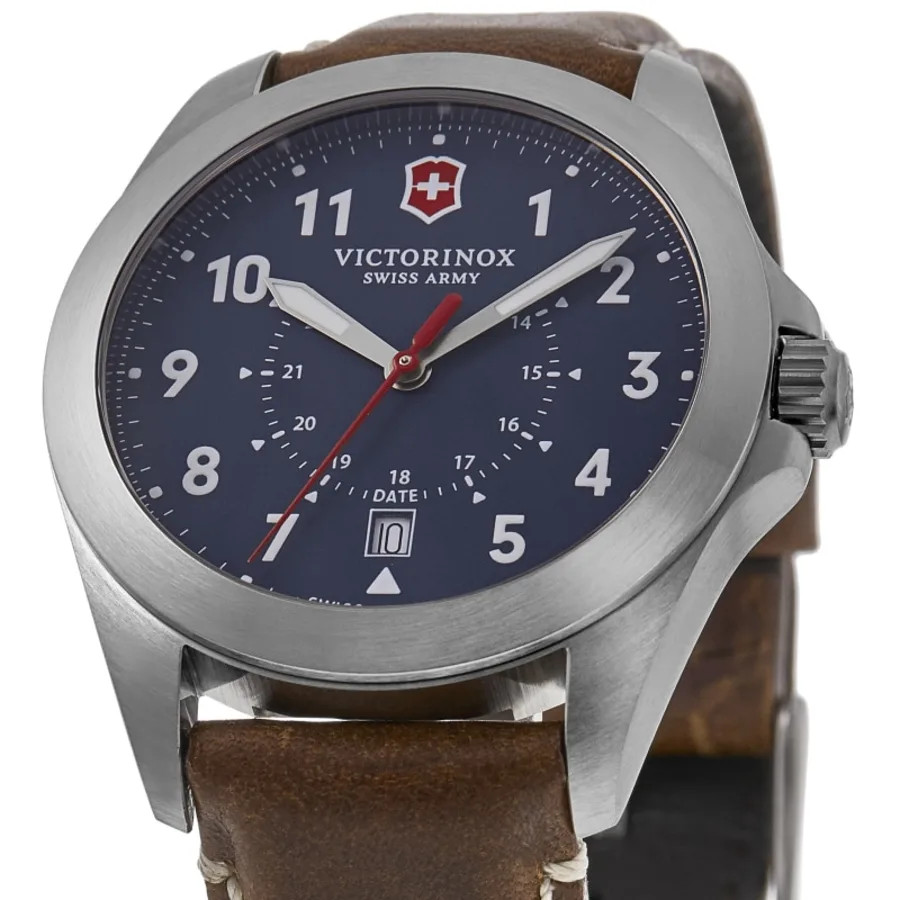 New Victorinox Swiss Army Heritage Quartz Blue Dial Brown Men’s Watch 241964