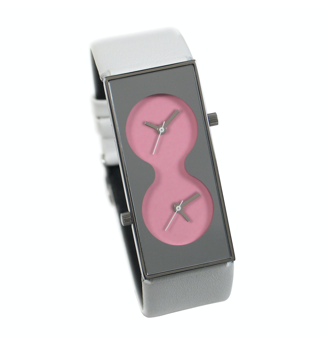 Vintage ACME Studio “Pink / White” Dual-Time Wrist Watch by KARIM RASHID NEW
