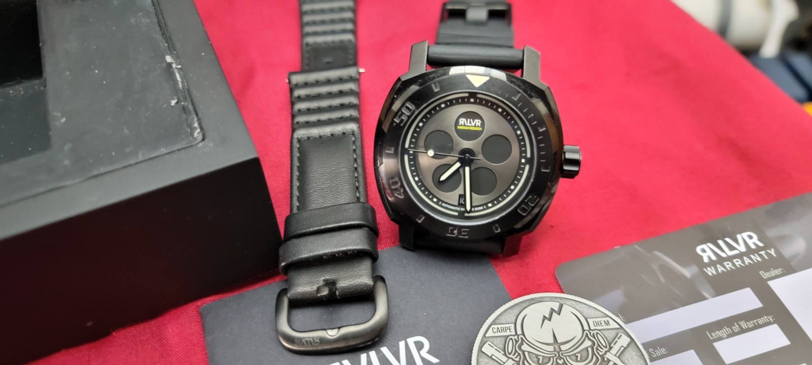 RALVR Noxxen Automatic 300m 44mm Silver Dial Rubber Strap Watch Only 2 Straps
